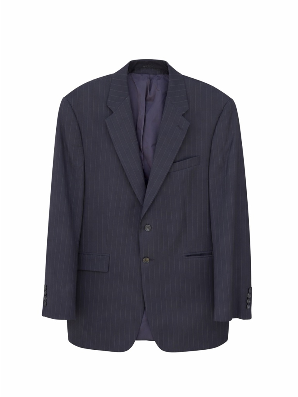 Ralph Lauren Navy Pinstripe Wool Sport Coat Blazer 43R Mens USA Business Classic